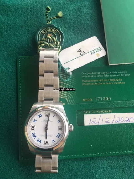 Design Fakes Rolex Oyster Perpetual 31 177200 Caliber 2231 Automatic Movement 31mm Steel Case Womens Watch - Image 2