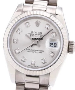Exquisite Replica Rolex Lady-datejust 179179g Automatic Movement 26mm White Gold Case Womens Watch