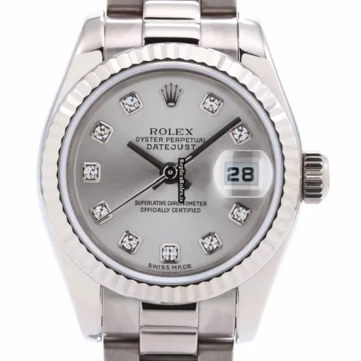 Exquisite Replica Rolex Lady-datejust 179179g Automatic Movement 26mm White Gold Case Womens Watch - Image 2