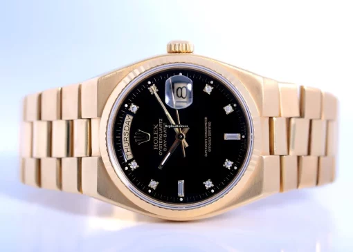 Luxury Fake Rolex Day-date Oysterquartz 19018 Quartz Movement 36mm Yellow Gold Case Mens/unisex Watch - Image 3