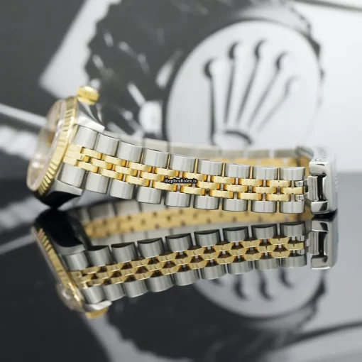 Nice Replica Rolex Lady-datejust 69173 Caliber 2135 Automatic Movement 26x42mm Gold/steel Case Womens Watch - Image 10