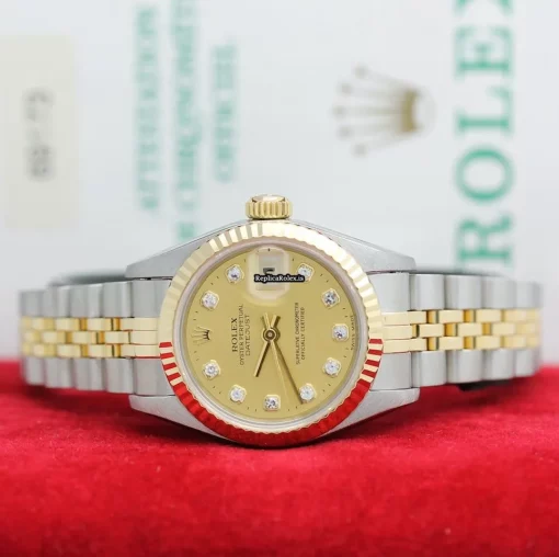 Nice Replica Rolex Lady-datejust 69173 Caliber 2135 Automatic Movement 26x42mm Gold/steel Case Womens Watch - Image 2