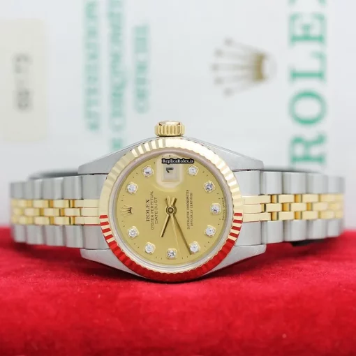 Nice Replica Rolex Lady-datejust 69173 Caliber 2135 Automatic Movement 26x42mm Gold/steel Case Womens Watch - Image 4