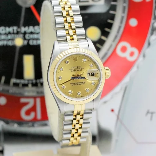 Nice Replica Rolex Lady-datejust 69173 Caliber 2135 Automatic Movement 26x42mm Gold/steel Case Womens Watch - Image 6