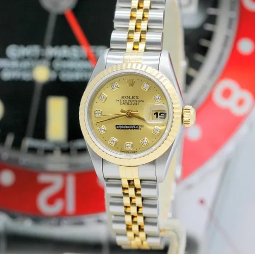 Nice Replica Rolex Lady-datejust 69173 Caliber 2135 Automatic Movement 26x42mm Gold/steel Case Womens Watch - Image 9