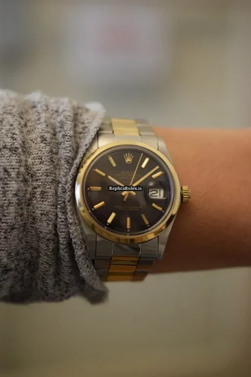 Wonderful Replica Rolex Datejust 1600 Automatic Movement 35mm Gold/steel Case Mens/unisex Watch - Image 10