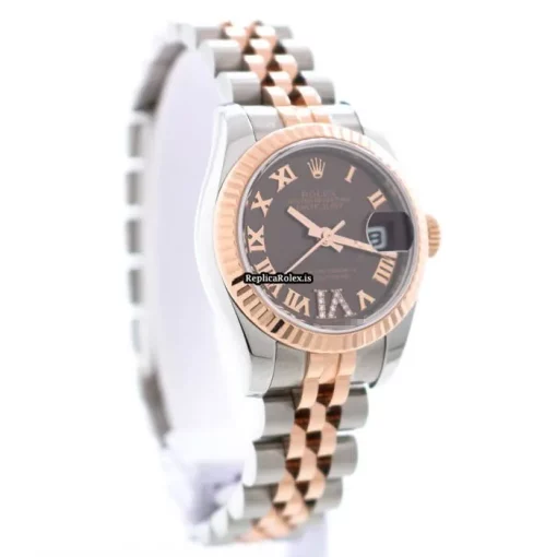Inexpensive Replica Rolex Lady-datejust 179171 Automatic Movement 26mm Gold/steel Case Womens Watch - Image 8