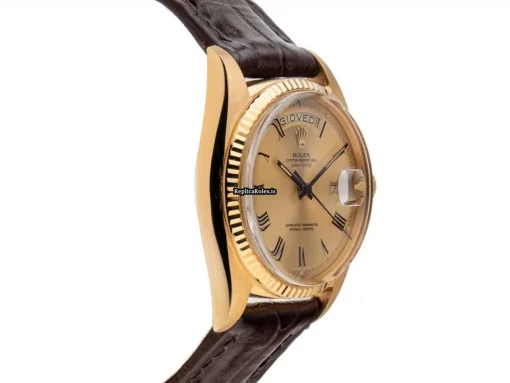 Appealing Fake Rolex Day-date 36 1803 Caliber 1556 Automatic Movement 36mm Yellow Gold Case Mens/unisex Watch - Image 3