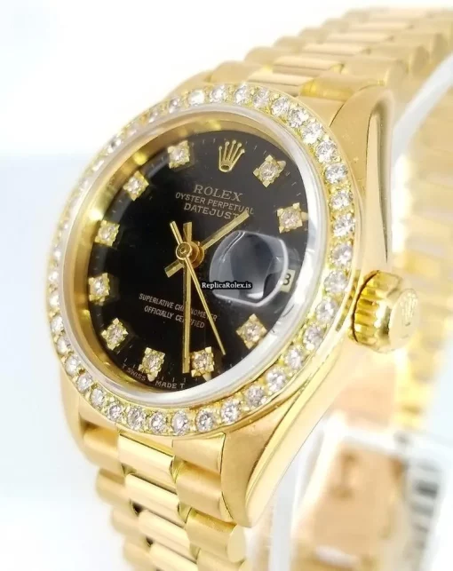 Fabulous Copies Rolex Lady-datejust 69178 Caliber 2135 Automatic Movement 26mm Yellow Gold Case Womens Watch - Image 2