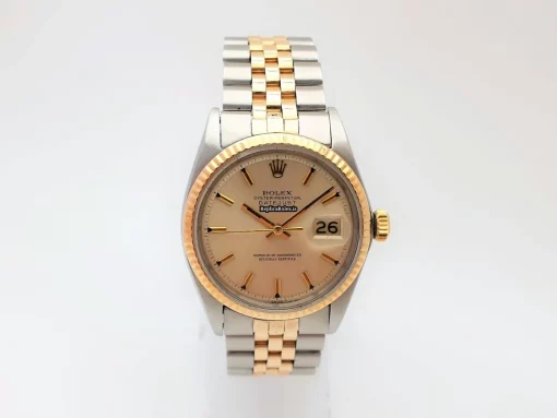Ideal Fake Rolex Datejust 1601 Caliber 1570 Automatic Movement 36mm Gold/steel Case Mens/unisex Watch - Image 5