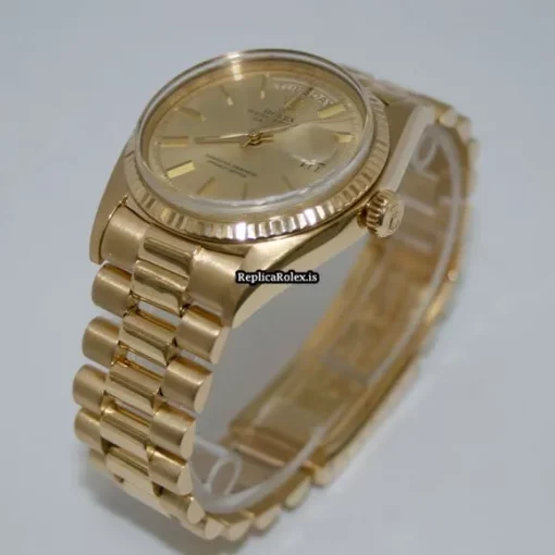 Recommend Replica Rolex Day-date 36 1803 Caliber 1556 Automatic Movement 36mm Yellow Gold Case Mens/unisex Watch - Image 2