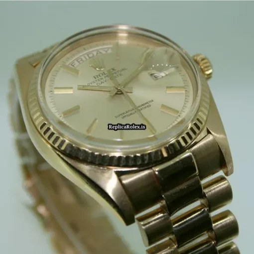 Recommend Replica Rolex Day-date 36 1803 Caliber 1556 Automatic Movement 36mm Yellow Gold Case Mens/unisex Watch - Image 4