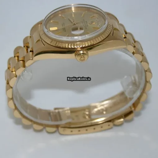 Recommend Replica Rolex Day-date 36 1803 Caliber 1556 Automatic Movement 36mm Yellow Gold Case Mens/unisex Watch - Image 5