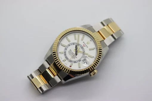 Pleasing Fake Rolex Sky-dweller 326933 Caliber 9001 Automatic Movement 42mm Gold/steel Case Mens/unisex Watch - Image 9