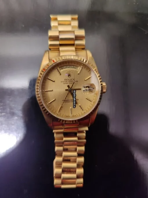 Mind-boggling Fakes Rolex Day-date 36 18238 Caliber 3155 Automatic Movement 36mm Yellow Gold Case Mens/unisex Watch - Image 4
