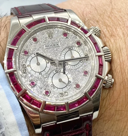 Epic Fake Rolex Daytona 16589 Caliber 4030 Automatic Movement 39mm White Gold Case Mens/unisex Watch - Image 8