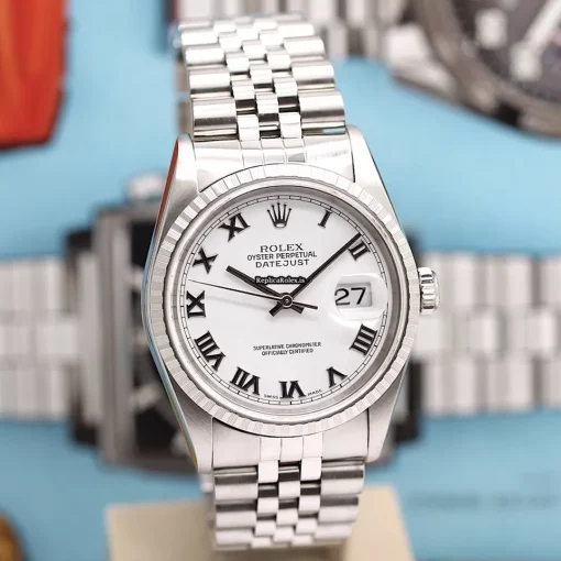 Defect Copy Rolex Datejust 16220 Caliber 3135 Automatic Movement 36x44mm Steel Case Mens/unisex Watch - Image 6
