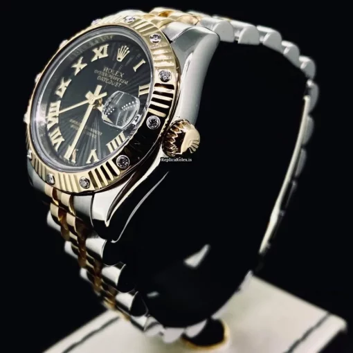 Top Replica Rolex Lady-datejust 179313 Caliber 2235 Automatic Movement 26mm Gold/steel Case Womens Watch - Image 3