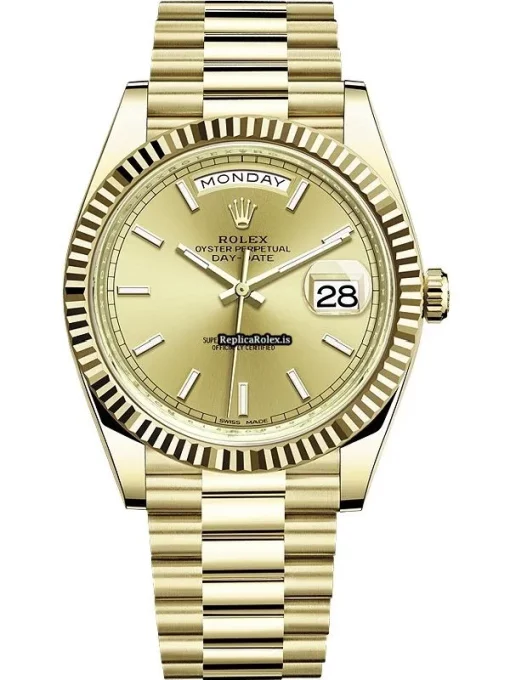 Quality Fakes Rolex Day-date 40 228238 Caliber 3255 Automatic Movement 40mm Yellow Gold Case Mens/unisex Watch