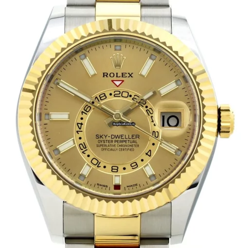 Lovely Knockoff Rolex Sky-dweller 326933 Automatic Movement 42mm Gold/steel Case Watch - Image 2
