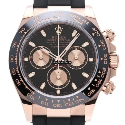 Awesome Replica Rolex Daytona 116515ln Caliber 4130 Automatic Movement 40mm Rose Gold Case Watch - Image 6