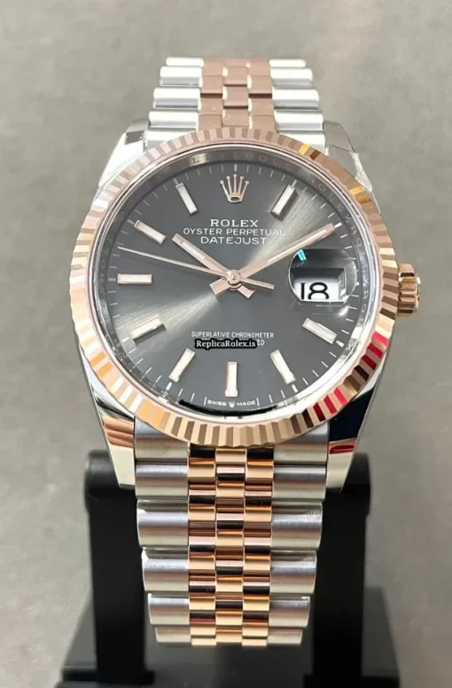 Inexpensive Replica Rolex Datejust 126231-0013 Caliber 3235 Automatic Movement 36mm Gold/steel Case Mens/unisex Watch - Image 3
