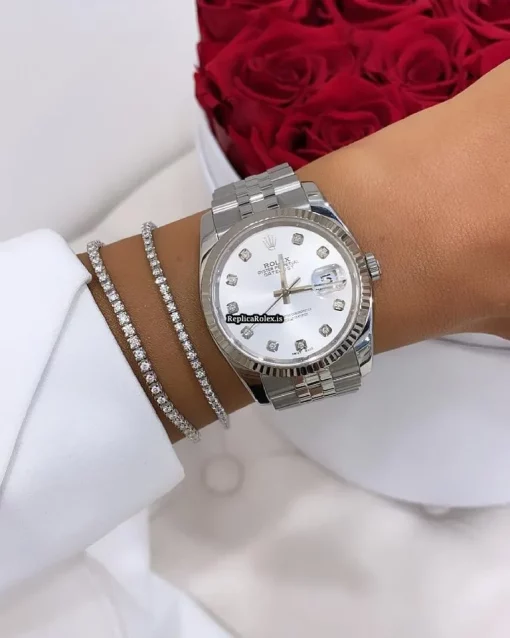 High Quality Imitation Rolex Datejust 116234 Caliber 3135 Automatic Movement 36mm White Gold Case Mens/unisex Watch - Image 6