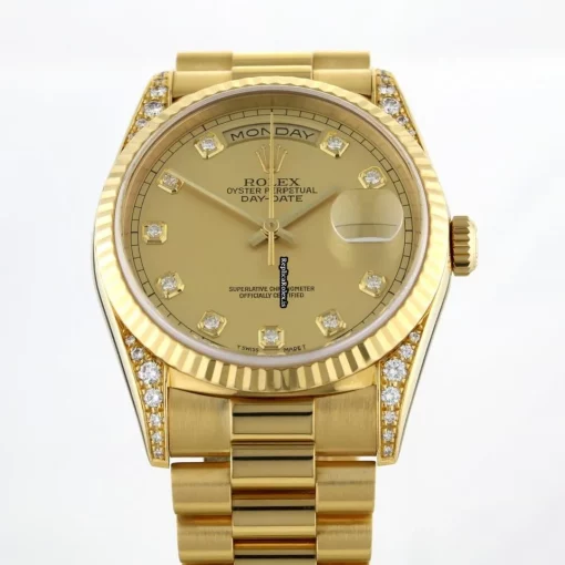 Lovely Fake Rolex Day-date 18338 Automatic Movement 36mm Yellow Gold Case Watch