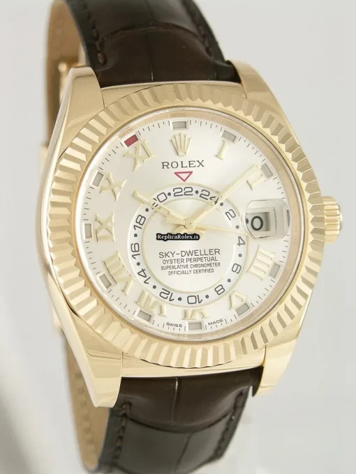 Superior Clone Rolex Sky-dweller 326138 Automatic Movement 42mm Yellow Gold Case Mens/unisex Watch