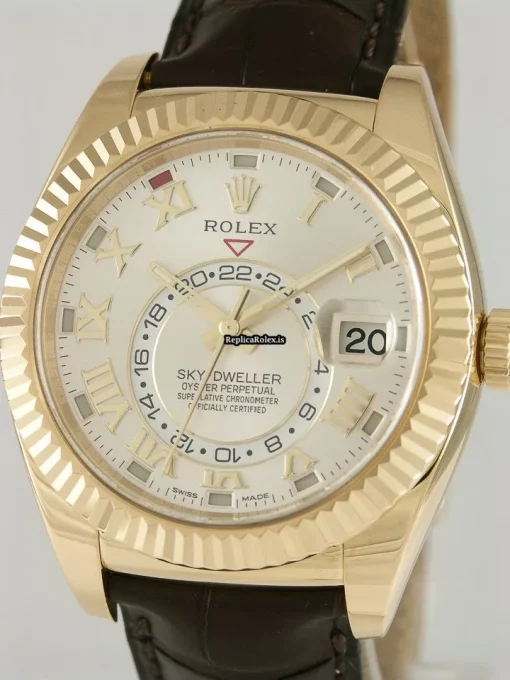 Superior Clone Rolex Sky-dweller 326138 Automatic Movement 42mm Yellow Gold Case Mens/unisex Watch - Image 2