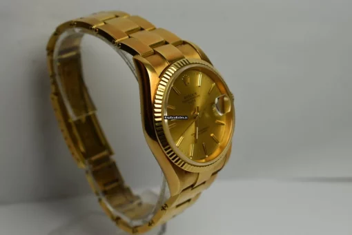 Marvellous Replica Rolex Oyster Perpetual Date 15238 Caliber 3135 Automatic Movement 34mm Yellow Gold Case Mens/unisex Watch - Image 4