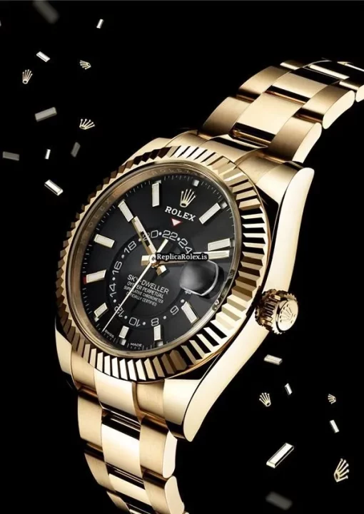 Appealing Replica Rolex Sky-dweller 326938 Caliber 9001 Automatic Movement 42mm Yellow Gold Case Mens/unisex Watch - Image 3