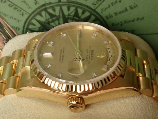 Defect Fake Rolex Day-date 36 18038 Automatic Movement Yellow Gold Case Mens/unisex Watch - Image 16
