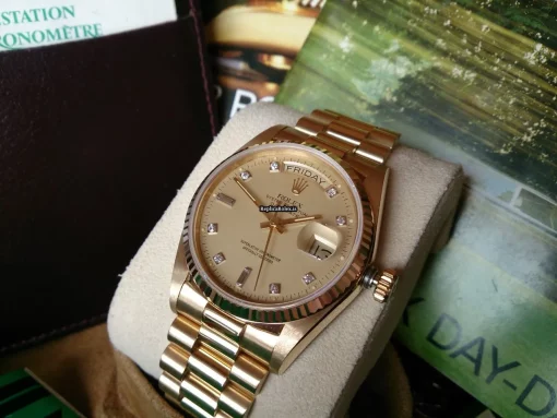 Defect Fake Rolex Day-date 36 18038 Automatic Movement Yellow Gold Case Mens/unisex Watch - Image 2