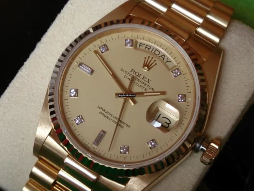 Defect Fake Rolex Day-date 36 18038 Automatic Movement Yellow Gold Case Mens/unisex Watch - Image 3