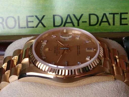 Defect Fake Rolex Day-date 36 18038 Automatic Movement Yellow Gold Case Mens/unisex Watch - Image 8