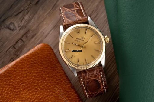 Neat Fake Rolex Air King 5501 Caliber 1570 Automatic Movement 34mm Gold/steel Case Mens/unisex Watch - Image 2