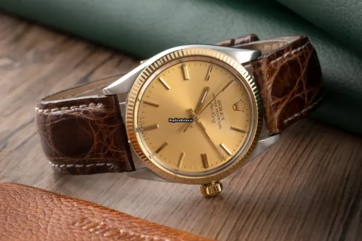 Neat Fake Rolex Air King 5501 Caliber 1570 Automatic Movement 34mm Gold/steel Case Mens/unisex Watch - Image 3
