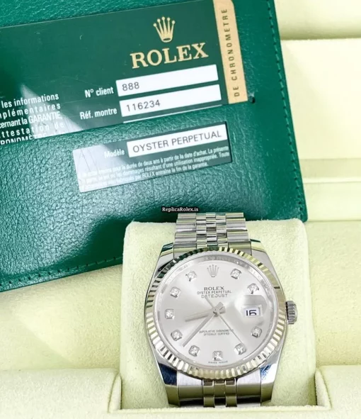 Defect Fake Rolex Datejust 116234 Caliber 3135 Automatic Movement 36mm Steel Case Mens/unisex Watch - Image 2