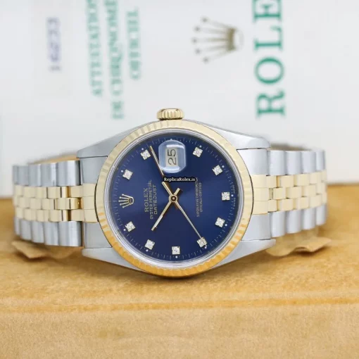 Marvellous Replica Rolex Datejust 16233 Caliber 3135 Automatic Movement 36x42mm Gold/steel Case Mens/unisex Watch - Image 6