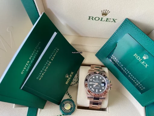 High-end Replica Rolex Gmt-master II 126715chnr Caliber 3285 Automatic Movement 40mm Rose Gold Case Mens/unisex Watch - Image 8