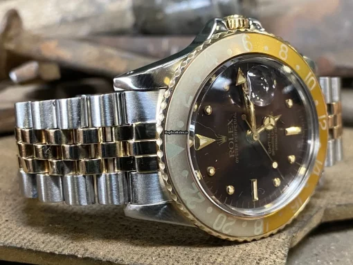 Defect Replica Rolex Gmt-master 16753 Caliber 3075 Automatic Movement 40mm Gold/steel Case Mens/unisex Watch - Image 8