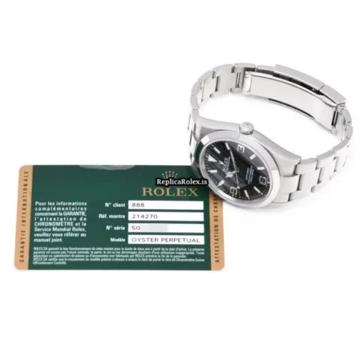 Inexpensive Replica Rolex Explorer 214270 Caliber 3132 Automatic Movement 39mm Steel Case Watch - Image 5