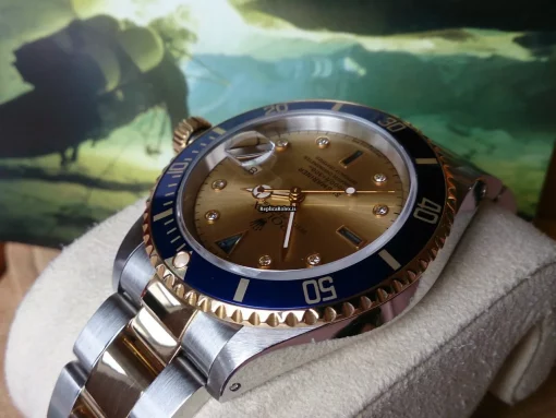Special Replica Rolex Submariner Date 16613 Automatic Movement Gold/steel Case Watch - Image 8