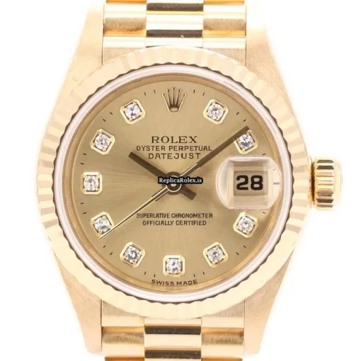 Design Imitation Rolex Lady-datejust 69178g Automatic Movement 26mm Yellow Gold Case Womens Watch - Image 2