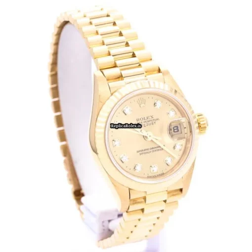 Design Imitation Rolex Lady-datejust 69178g Automatic Movement 26mm Yellow Gold Case Womens Watch - Image 8