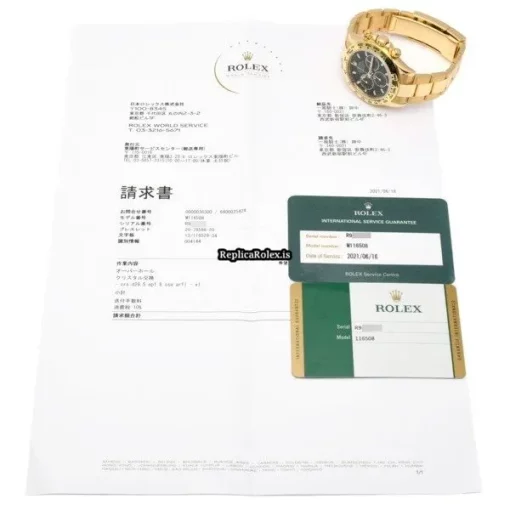 Neat Clone Rolex Daytona 116508 Caliber 4130 Automatic Movement 40mm Yellow Gold Case Watch - Image 5