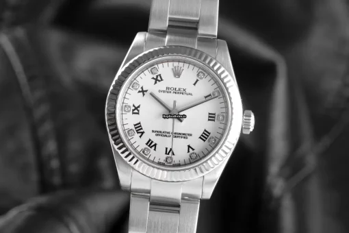 Distinctive Knockoff Rolex Oyster Perpetual 31 177234 Caliber 2231 Automatic Movement 31mm Gold/steel Case Womens Watch - Image 2
