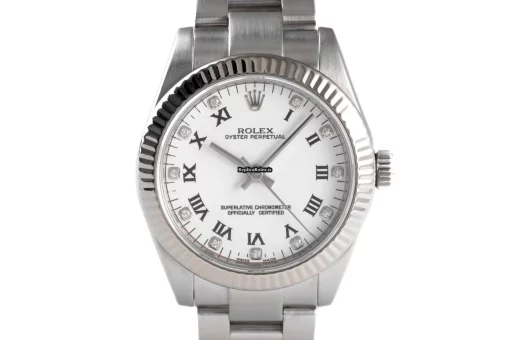Distinctive Knockoff Rolex Oyster Perpetual 31 177234 Caliber 2231 Automatic Movement 31mm Gold/steel Case Womens Watch - Image 7