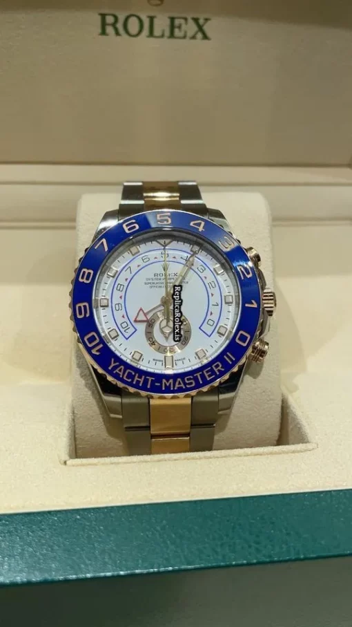 Quality Replica Rolex Yacht-master II 116681 Caliber 4161 Automatic Movement 44mm Gold/steel Case Mens/unisex Watch - Image 6